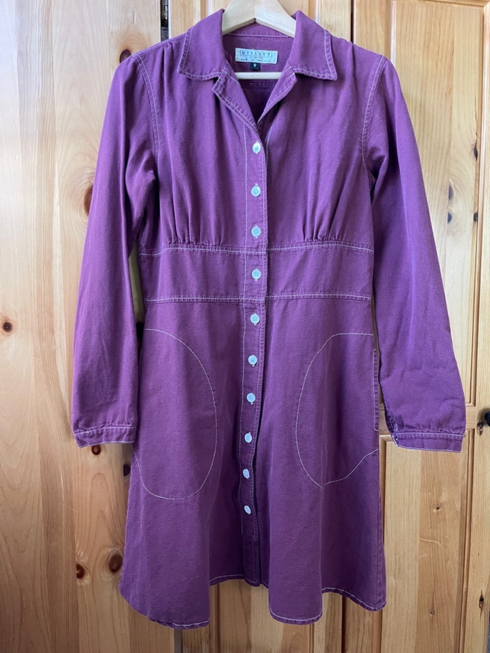 UTILITY Canvas Made in USA - Button-Up Tailored Dress - 100% Cotton canvas - S